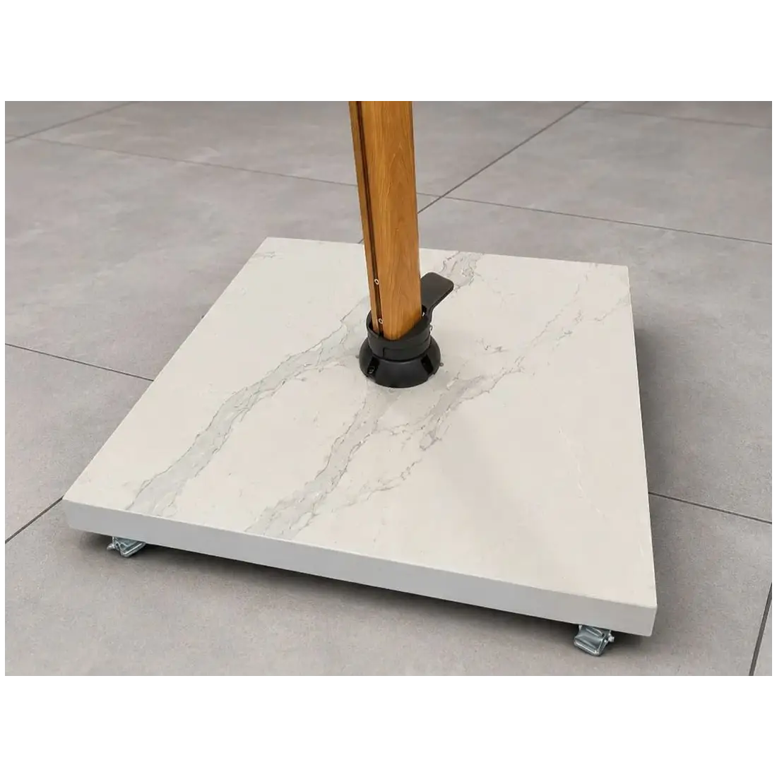 90kg White Sintered Stone Base with Wheels