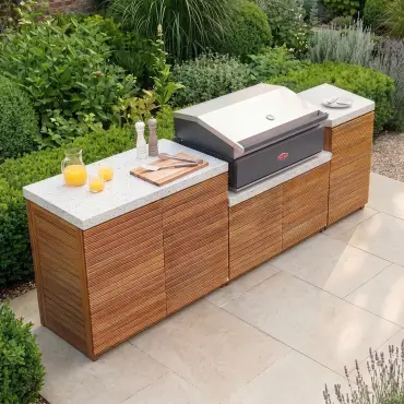 Antigua Medium Kitchen Storage Units with Beefeater 1200E Series BBQ