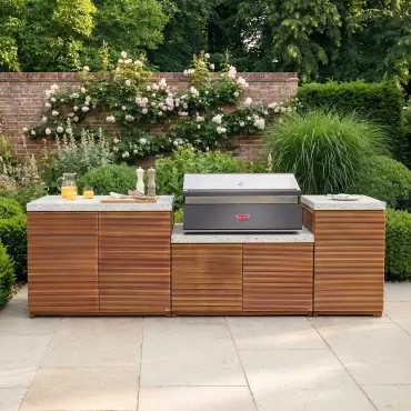 Antigua Medium Kitchen Storage Units with Beefeater 1200E Series BBQ