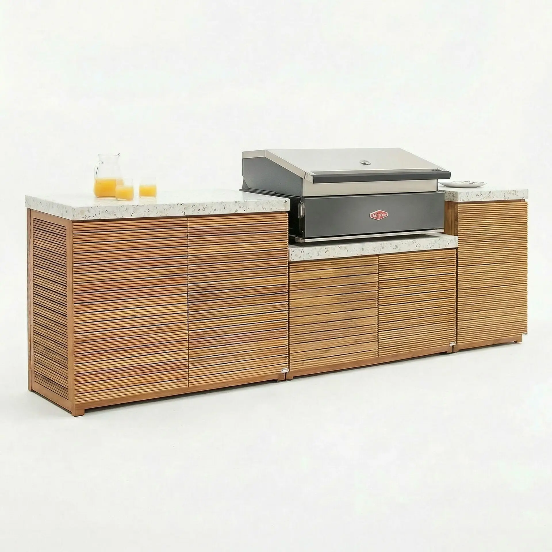 Antigua Medium Kitchen Storage Units with Beefeater 1200E Series BBQ