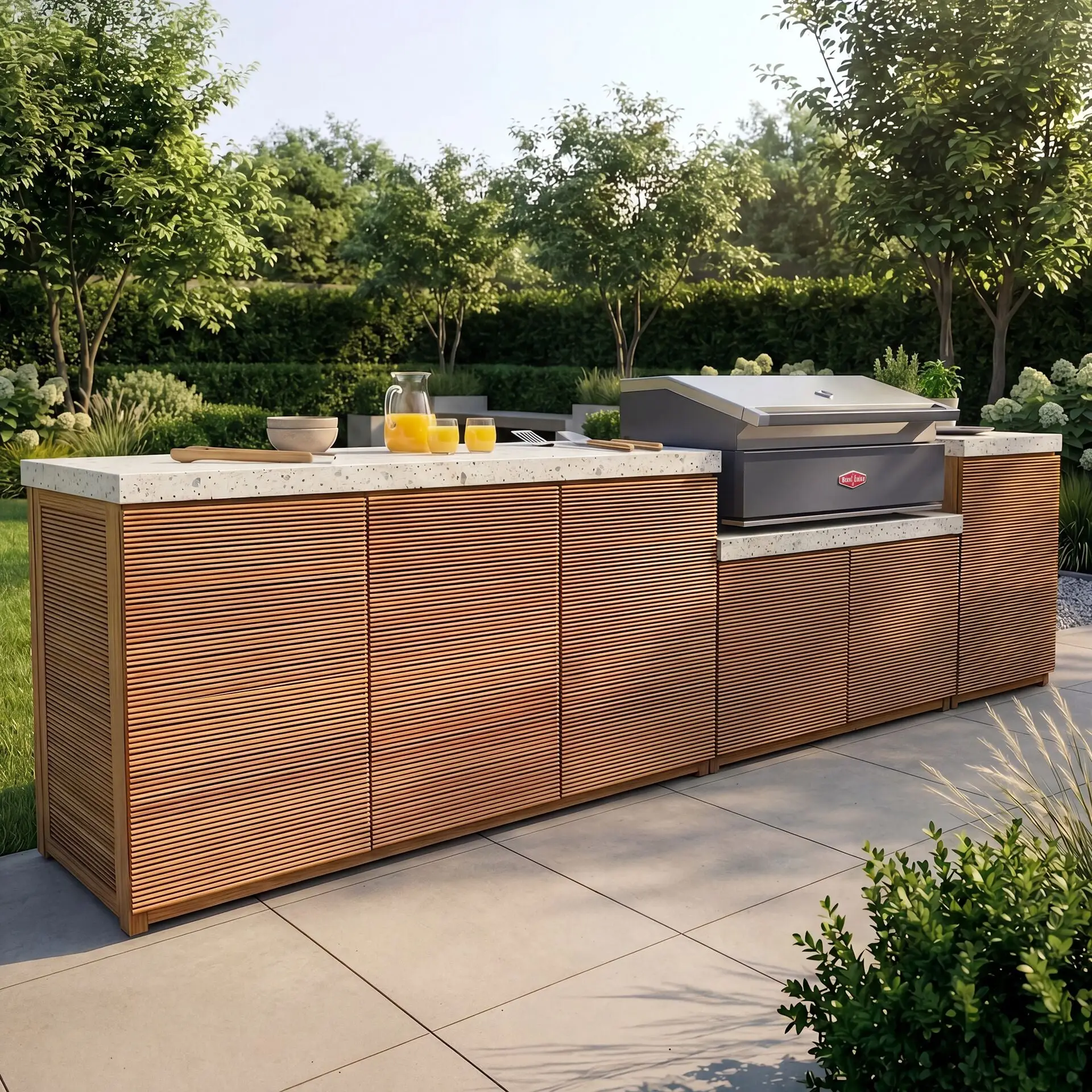 Antigua Large Kitchen Storage Units with Beefeater 1200E Series BBQ