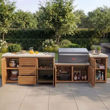 Antigua Large Kitchen Storage Units with Beefeater 1200E Series BBQ