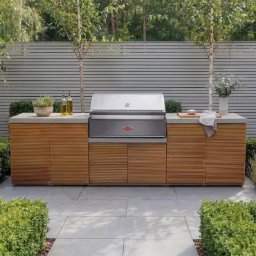 Bali Outdoor Kitchen Storage Units with Beefeater 1700 Series BBQ - Double Configuration