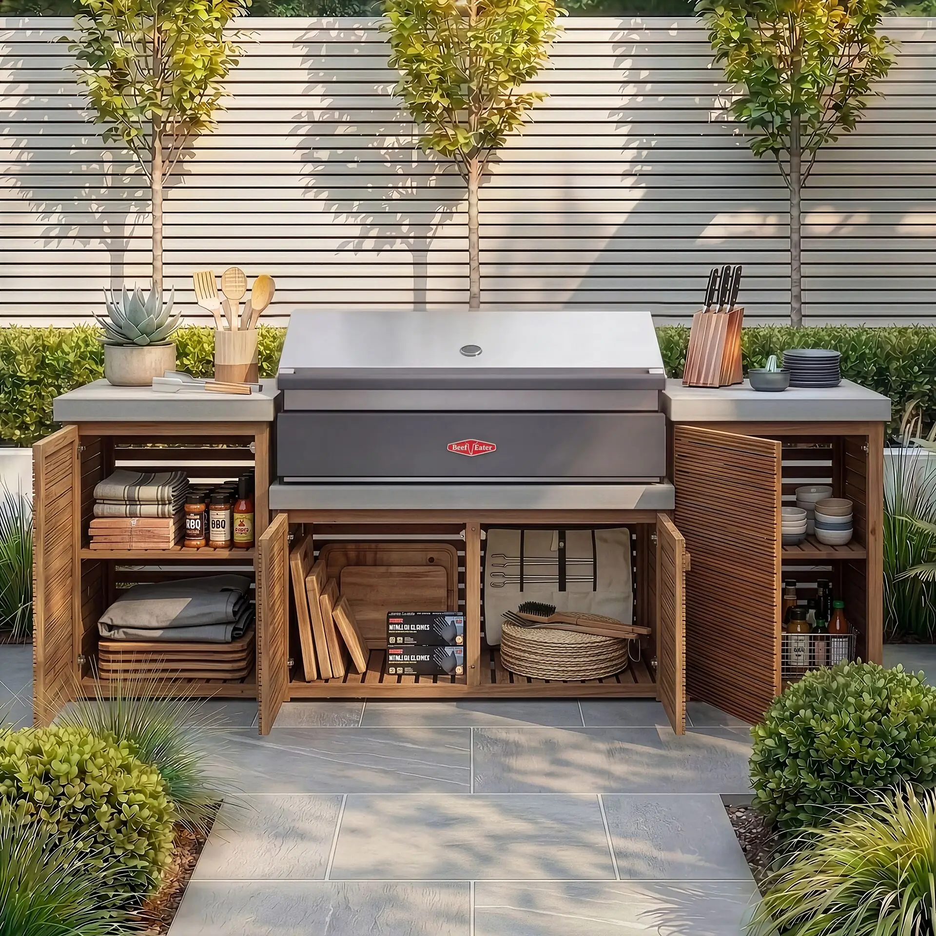 Bali Storage Units with Beefeater 1700 Series BBQ - Small Configuration