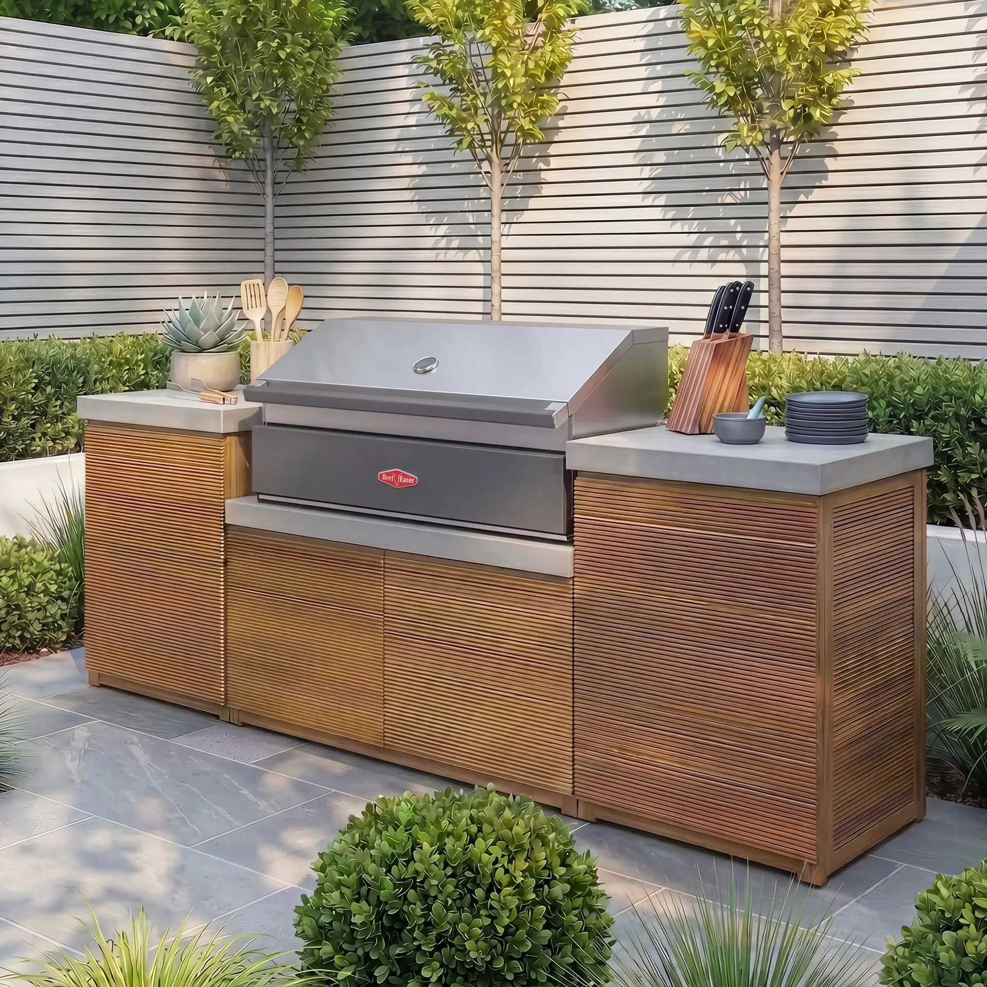 Bali Storage Units with Beefeater 1700 Series BBQ - Small Configuration