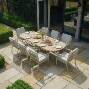 Sicily Rope Weave 8 Seat Rectangular Dining Set