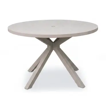 New York 4 Seat Round Aluminium Ceramic Glass Dining Set - Latte