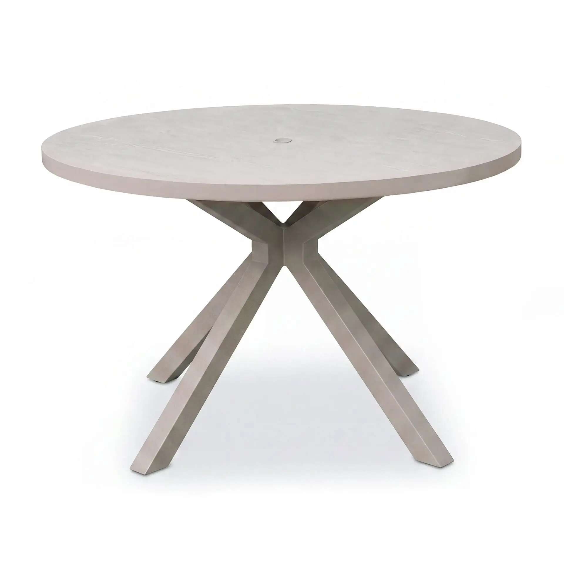 New York 4 Seat Round Aluminium Ceramic Glass Dining Set - Latte