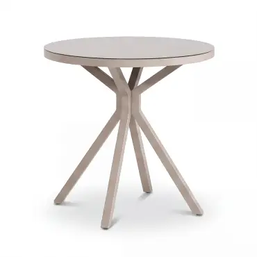New York 3 Piece Aluminium Ceramic Glass Bistro Set - Latte