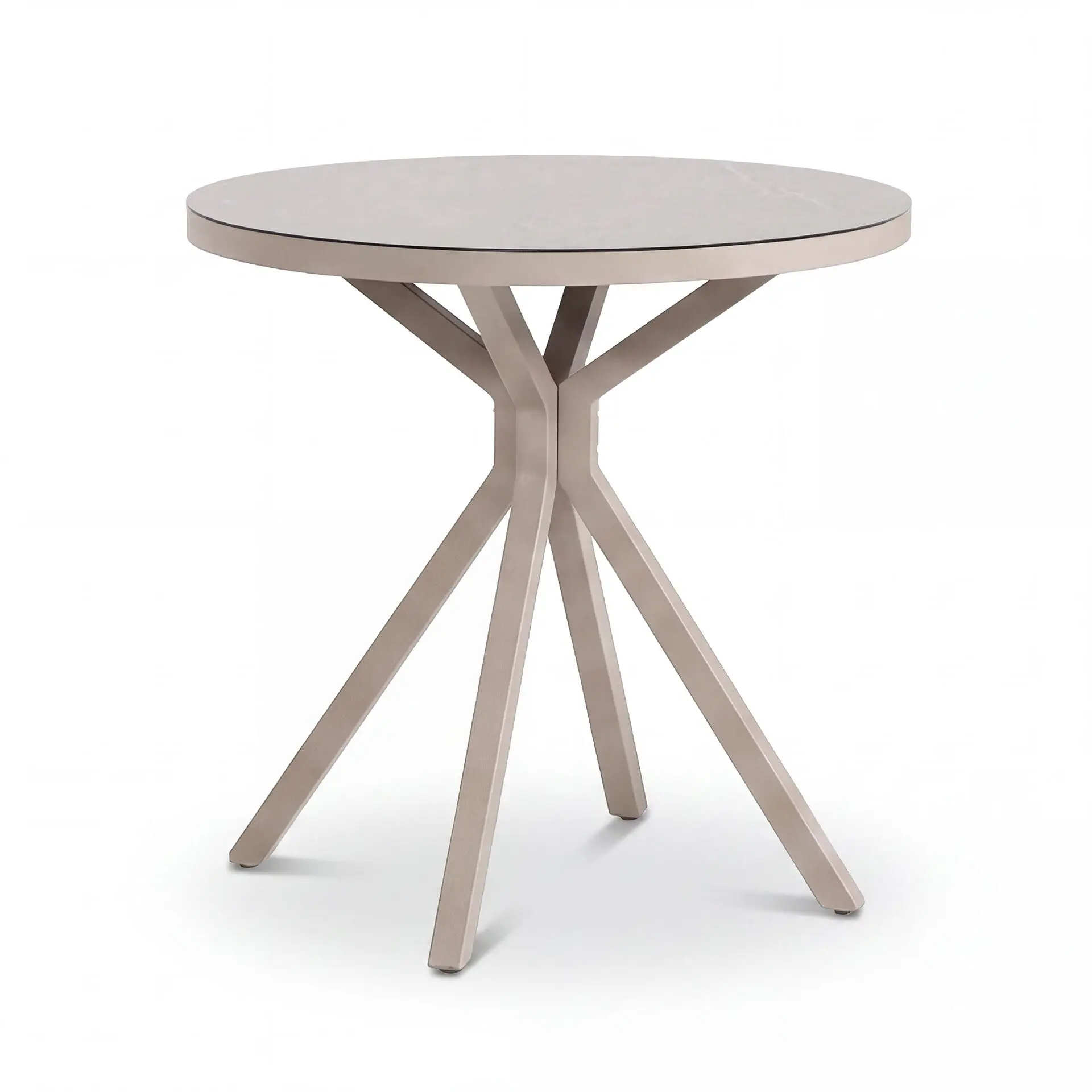 New York 3 Piece Aluminium Ceramic Glass Bistro Set - Latte