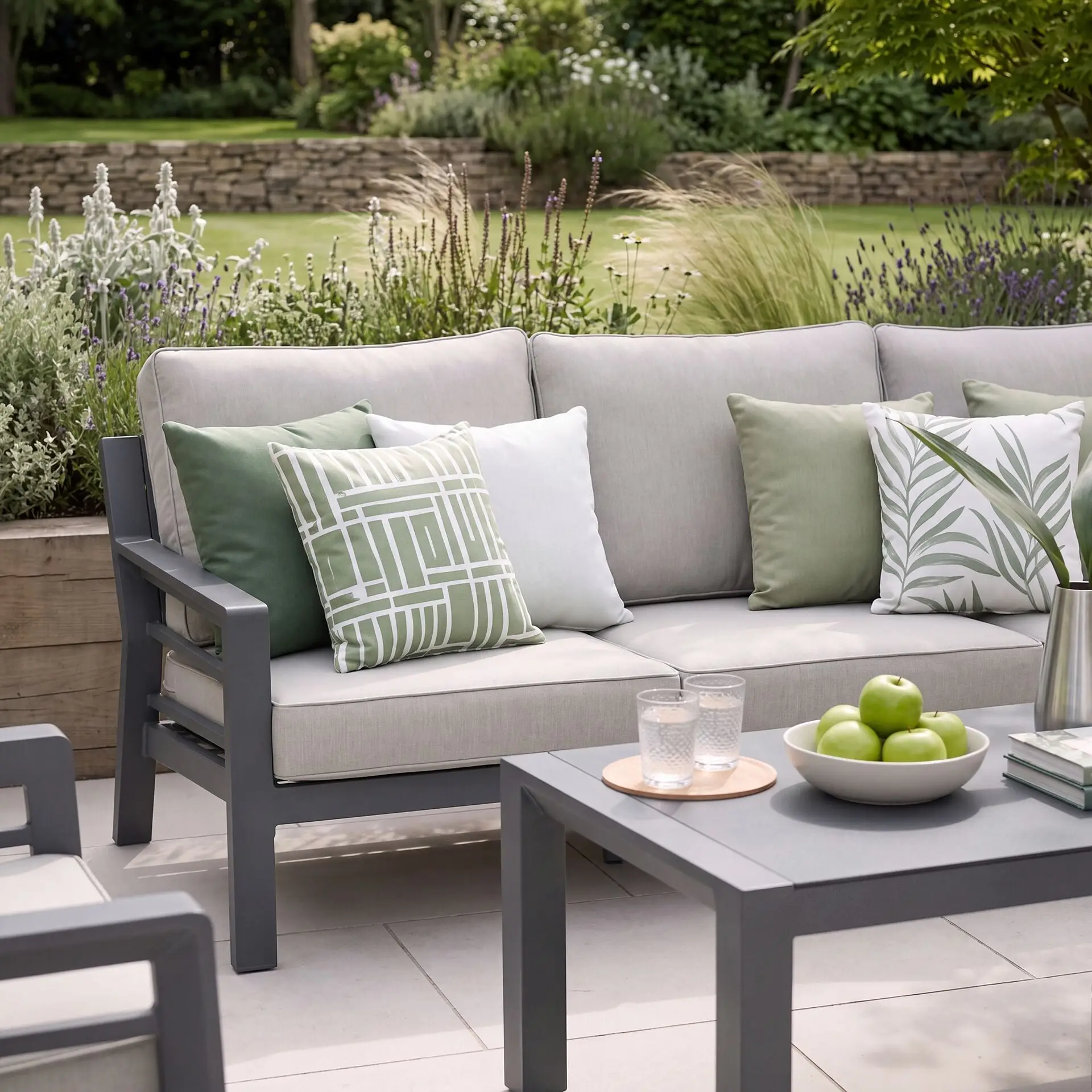 New York 3 Seat Aluminium Sofa Set