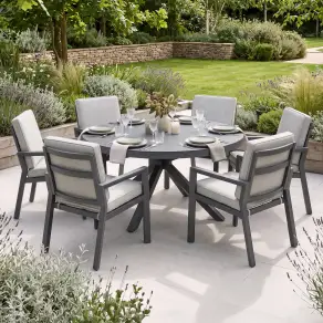New York 6 Seat Round Dining Set