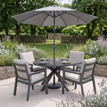 New York 4-Seat Dining Set: Relaxed Dining
