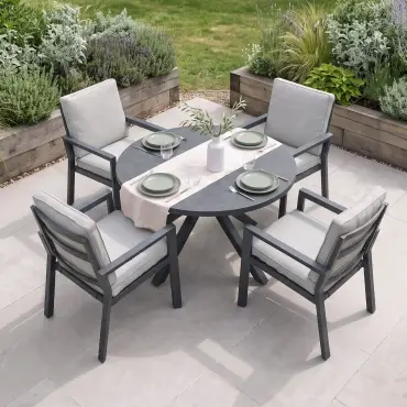 New York 4-Seat Dining Set: Relaxed Dining