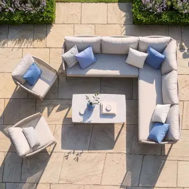 Havana Rope Weave Small Corner Sofa & 2 Armchairs