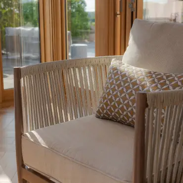 Havana Rope Weave 3 Seat Sofa Dining Set - Rising Table & Footstools