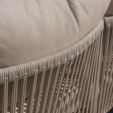 Havana Rope Weave 3 Seat Sofa Dining Set - Rising Table & Footstools