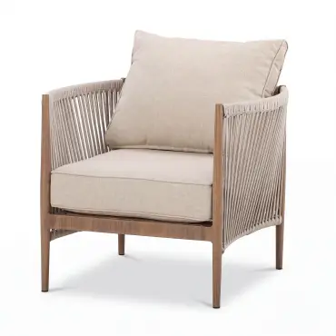 Havana Rope Weave 3 Seat Sofa Dining Set - Rising Table & Footstools