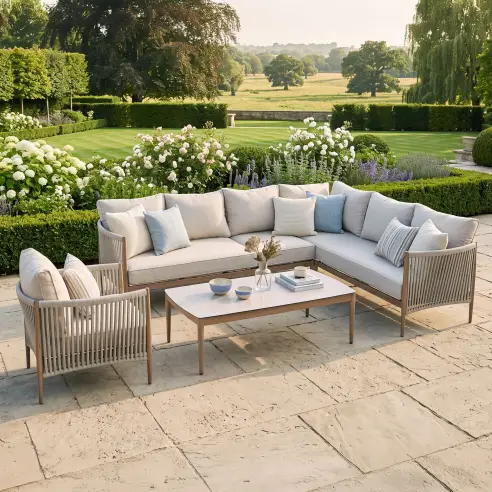 Havana Rope Weave Large Corner Sofa & Armchair Havana Rope Weave Large Corner Sofa & Armchair