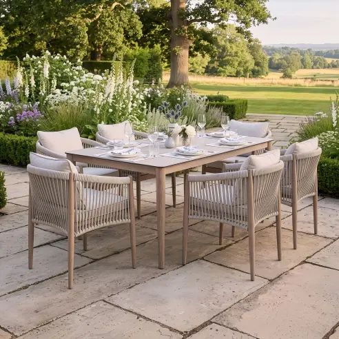 Havana Rope Weave 6 Rectangular Dining Set Havana Rope Weave 6 Rectangular Dining Set