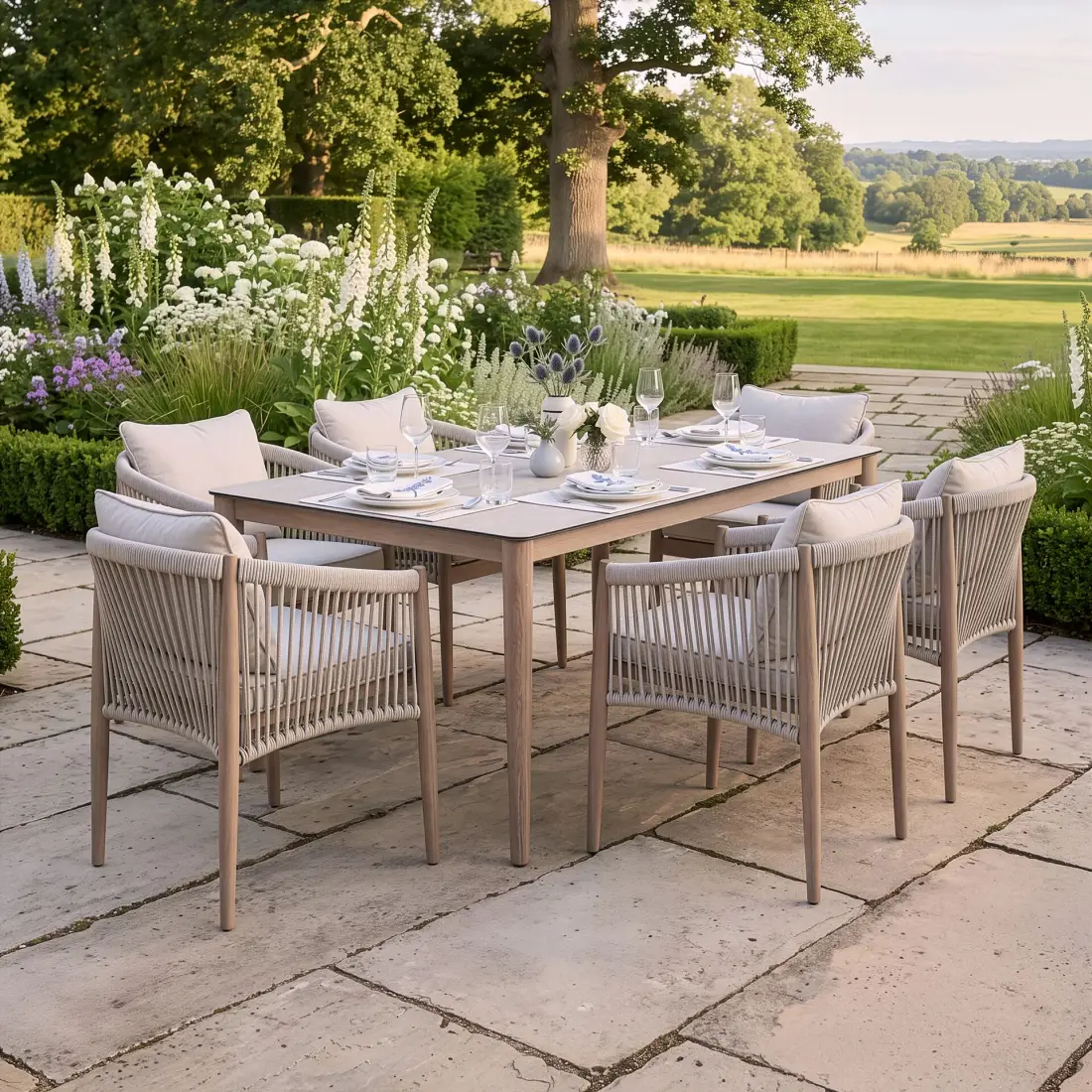Havana Rope Weave 6 Rectangular Dining Set Havana Rope Weave 6 Rectangular Dining Set
