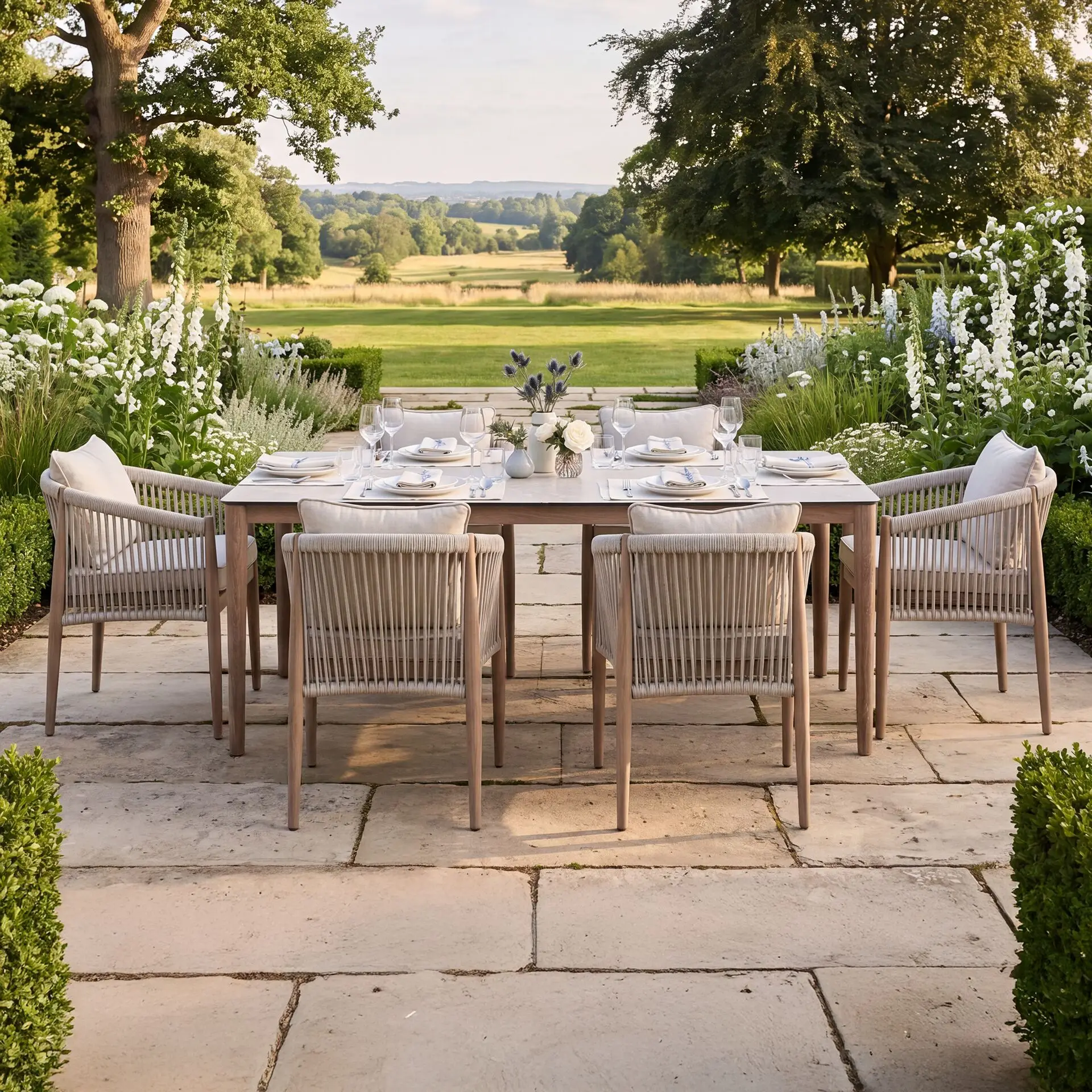 Havana Rope Weave 6 Rectangular Dining Set