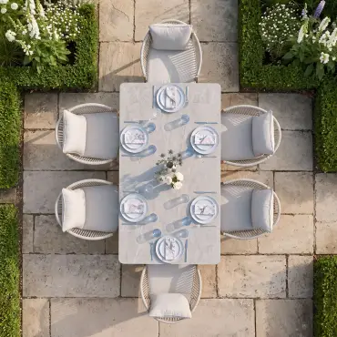 Havana Rope Weave 6 Rectangular Dining Set