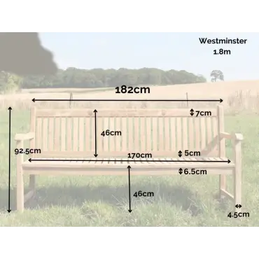 Westminster Teak bench 1.8m