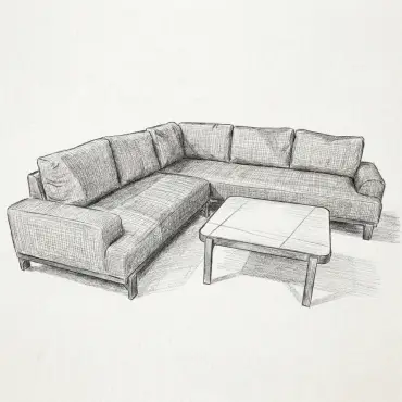 NOVA Aire Corner Sofa Lounging Set - Square Coffee Table