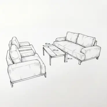NOVA Aire 2-Seater Sofa Lounging Set - Rectangular Coffee Table