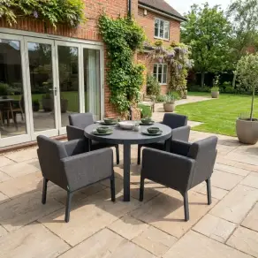 NOVA Aire 4 Seat Round Dining Set - 1.2m Table