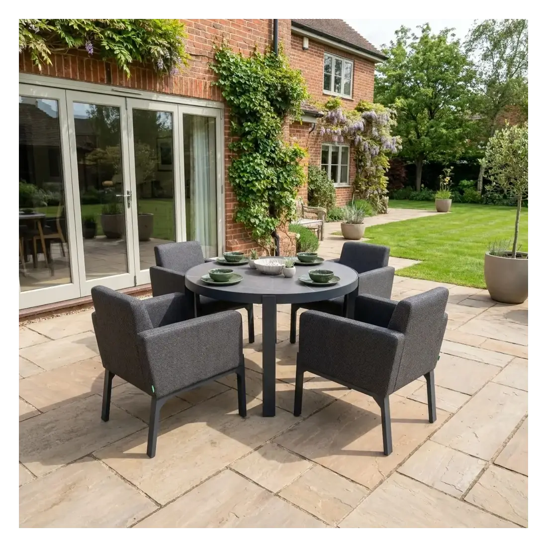NOVA Aire 4 Seat Round Dining Set - 1.2m Table