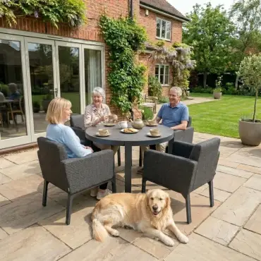 NOVA Aire 4 Seat Round Dining Set - 1.2m Table