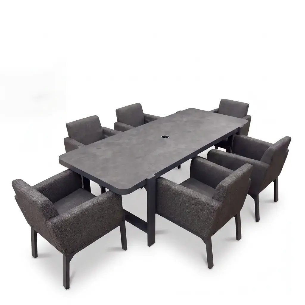 NOVA Aire 6 Seat Dining Set - 2.2*0.9m Rectangular Table