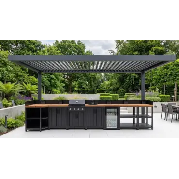 NOVA Parrilla 4 Burner Gas BBQ - Double Cupboard Modular Outdoor Kitchen