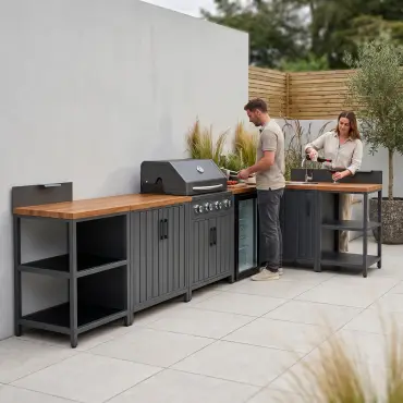 NOVA Parrilla 4 Burner Gas BBQ - Double Cupboard Modular Outdoor Kitchen
