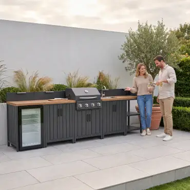 NOVA Parrilla Angled Open Corner Unit Modular Outdoor Kitchen