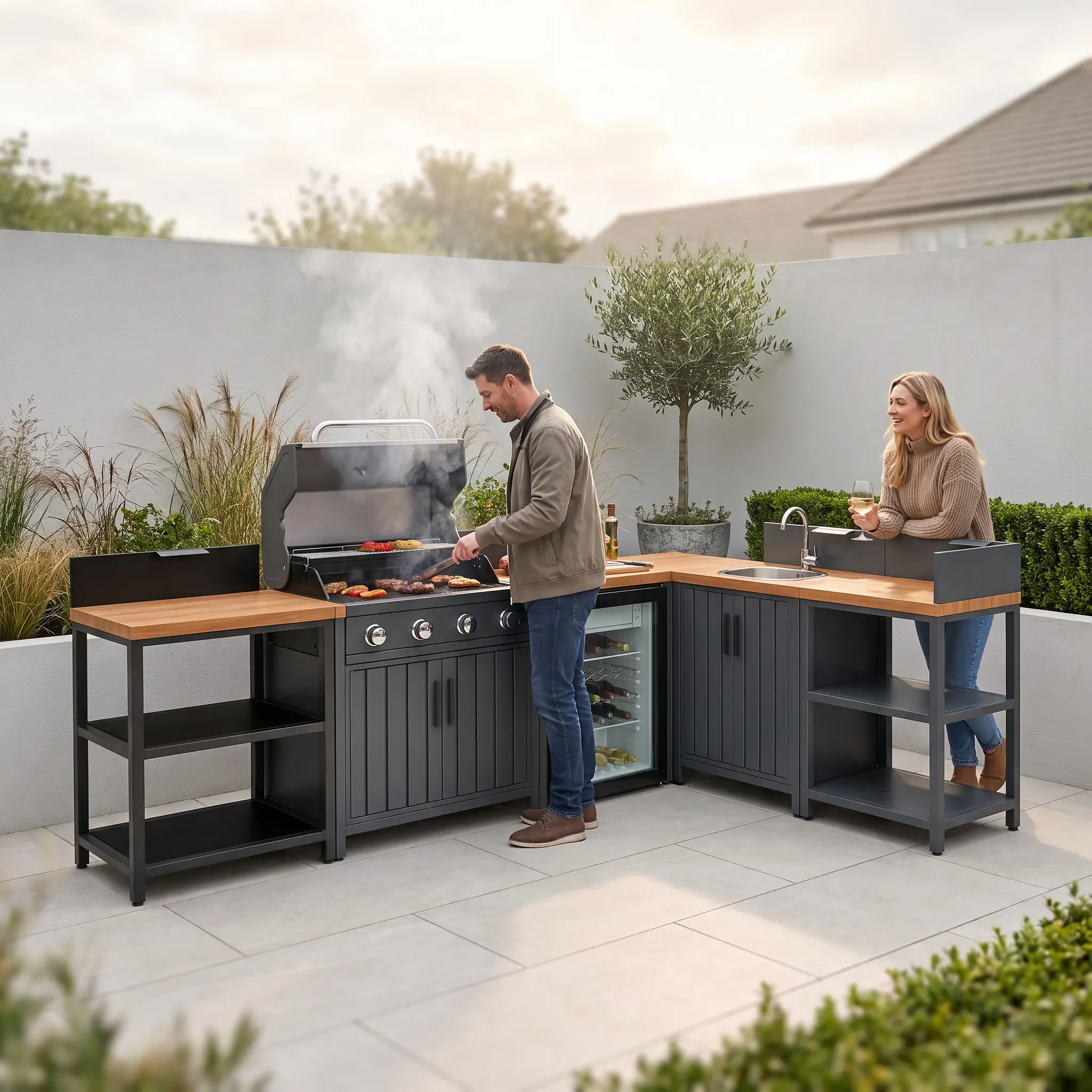NOVA Parrilla Double Cupboard Unit Modular Outdoor Kitchen
