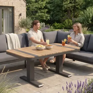 NOVA Harvey Corner Sofa Lounge Dining Set - Rectangular Rising Table