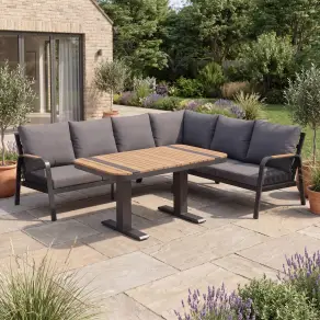 NOVA Harvey Corner Sofa Lounge Dining Set - Rectangular Rising Table