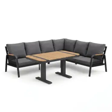 NOVA Harvey Corner Sofa Lounge Dining Set - Rectangular Rising Table