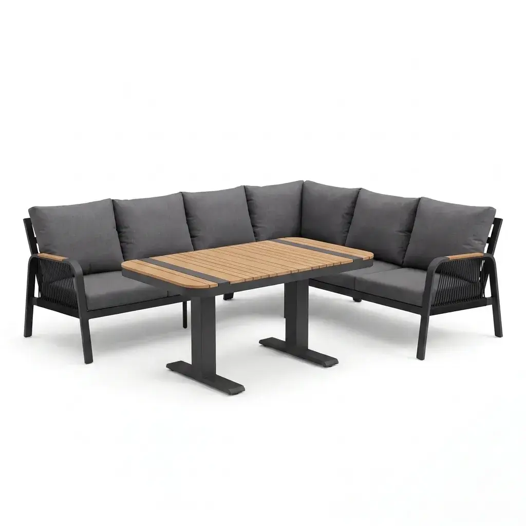 NOVA Harvey Corner Sofa Lounge Dining Set - Rectangular Rising Table