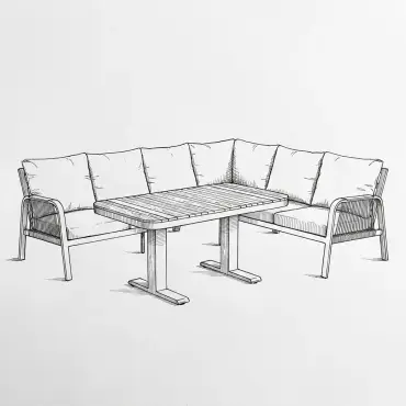 NOVA Harvey Corner Sofa Lounge Dining Set - Rectangular Rising Table