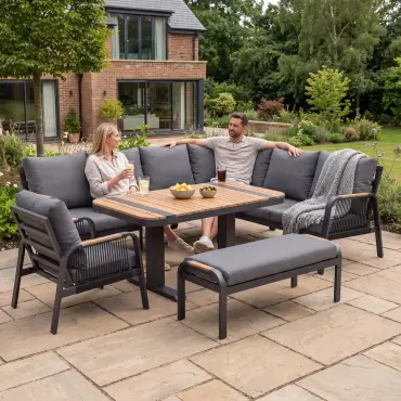 NOVA Harvey Corner Sofa Lounge Dining Set - Rectangular Rising Table (Plus)