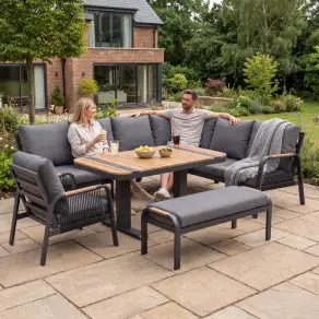 NOVA Harvey Corner Sofa Lounge Dining Set - Rectangular Rising Table (Plus)