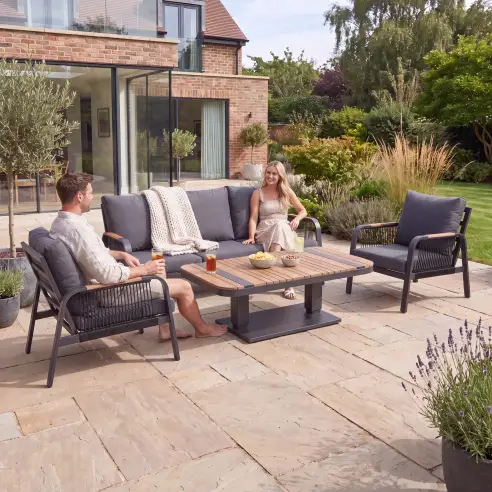 NOVA Harvey 3 Seater Sofa Lounge Dining Set - Rectangular Rising Table NOVA Harvey 3 Seater Sofa Lounge Dining Set - Rectangular Rising Table
