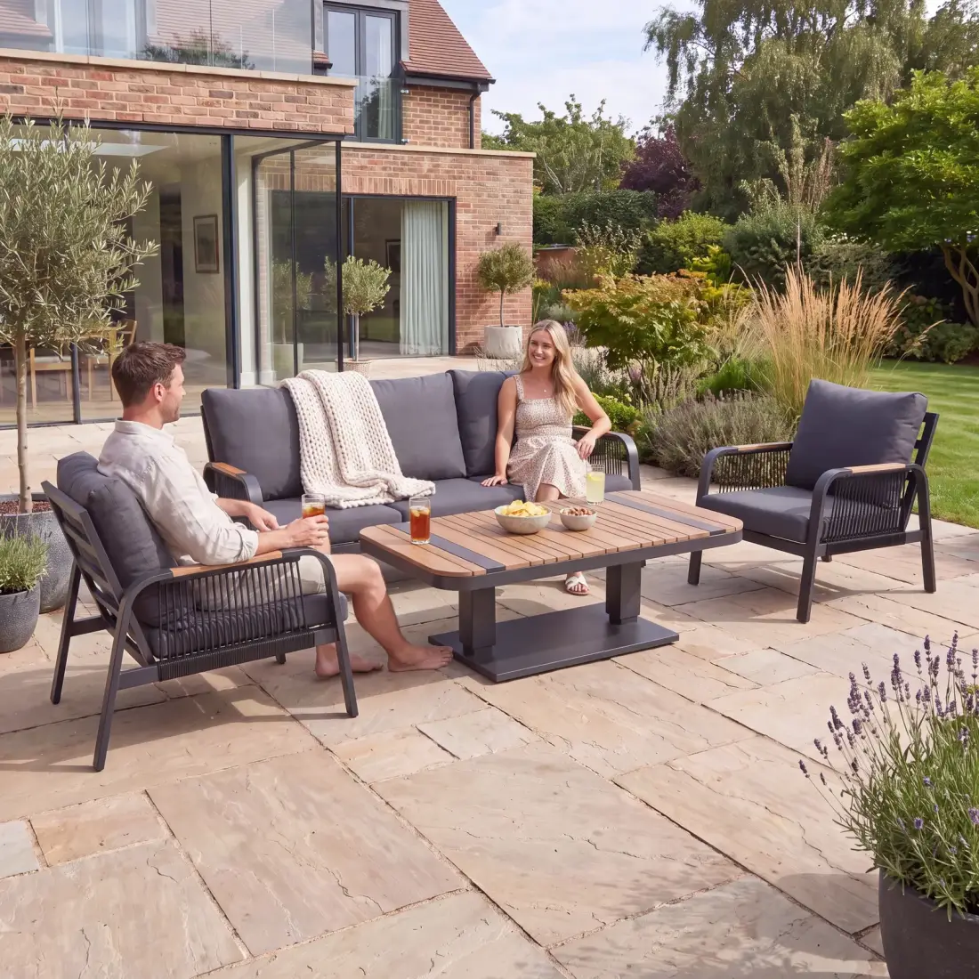 NOVA Harvey 3 Seater Sofa Lounge Dining Set - Rectangular Rising Table NOVA Harvey 3 Seater Sofa Lounge Dining Set - Rectangular Rising Table