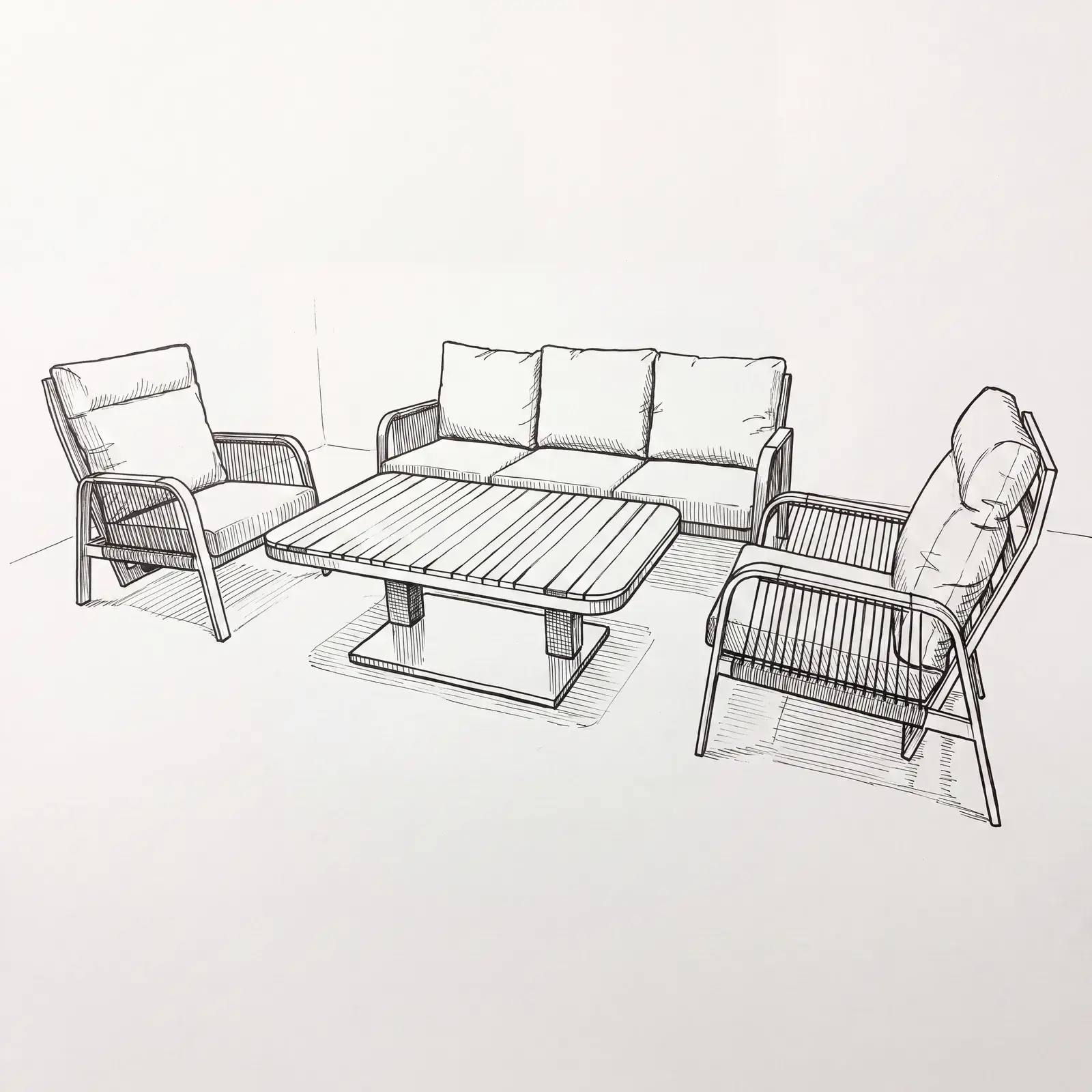 NOVA Harvey 3 Seater Sofa Reclining Lounge Dining Set - Rectangular Rising Table