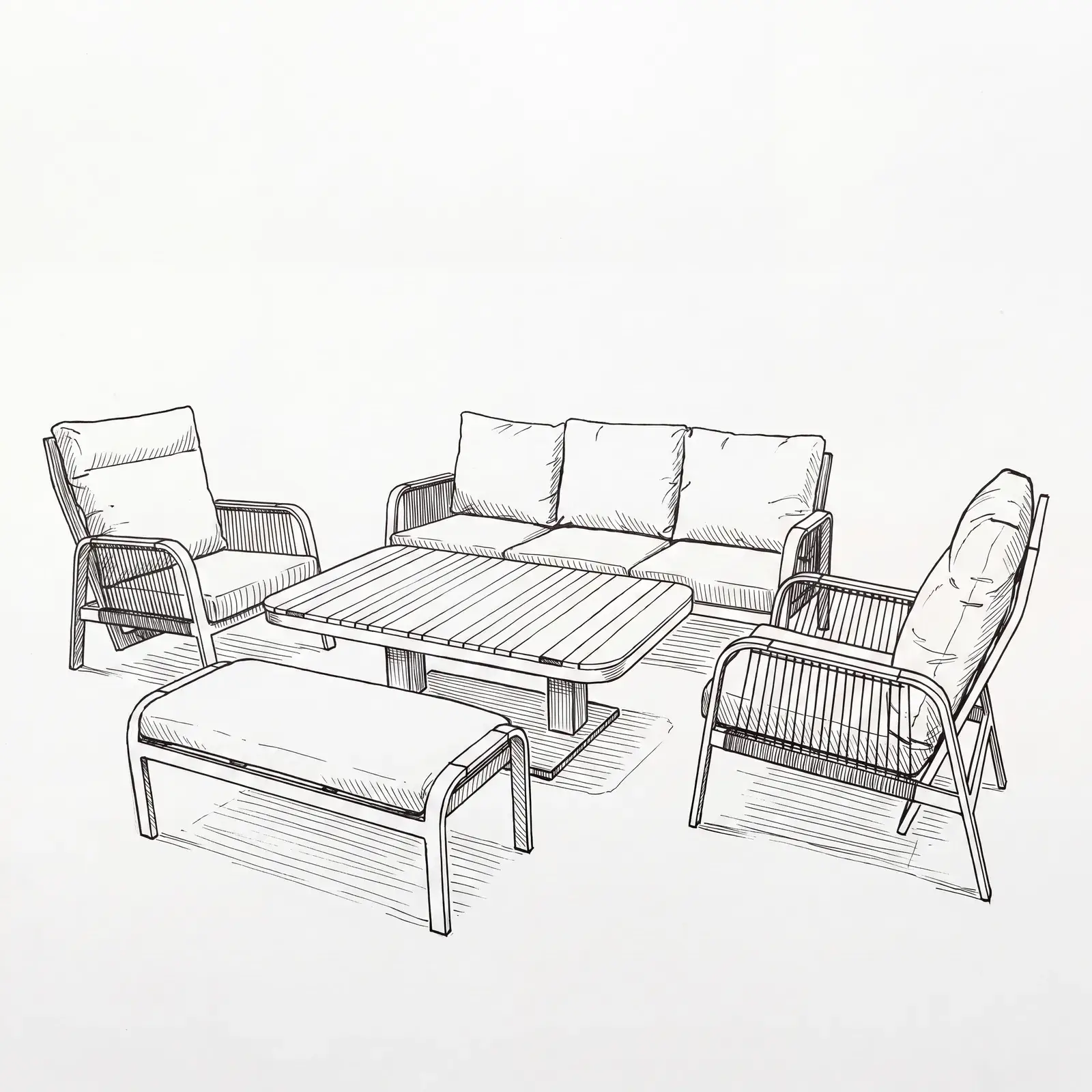 NOVA Harvey 3 Seater Sofa Reclining Lounge Dining Set - Rectangular Rising Table (Plus)