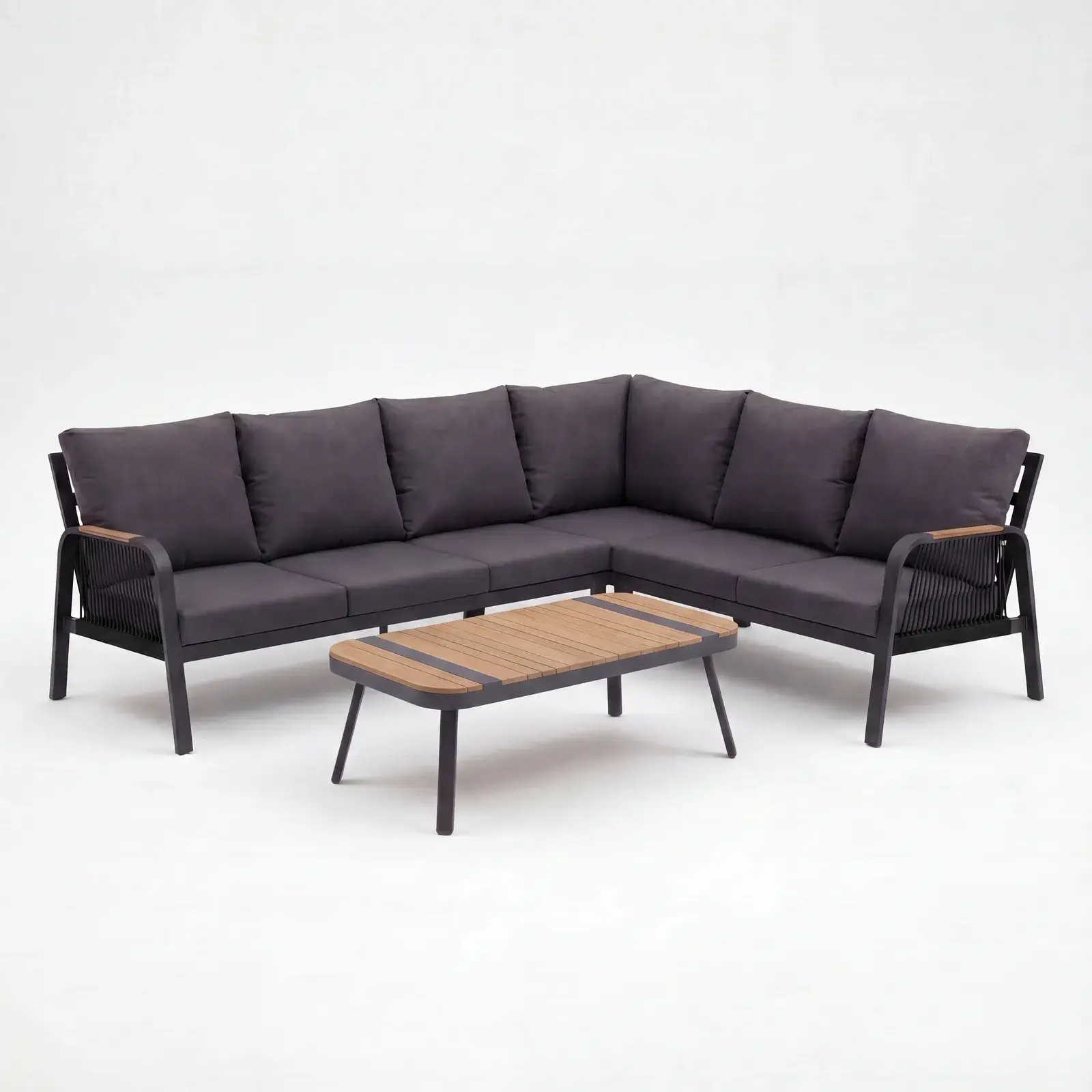 NOVA Harvey Corner Sofa Lounging Set - Rectangular Coffee Table